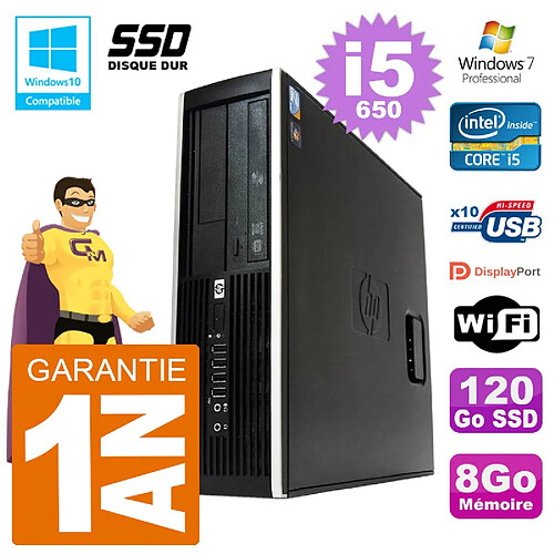 PC HP Compaq 8100 SFF i5-650 RAM 8Go SSD 120Go Graveur DVD Wifi W7 · Occasion