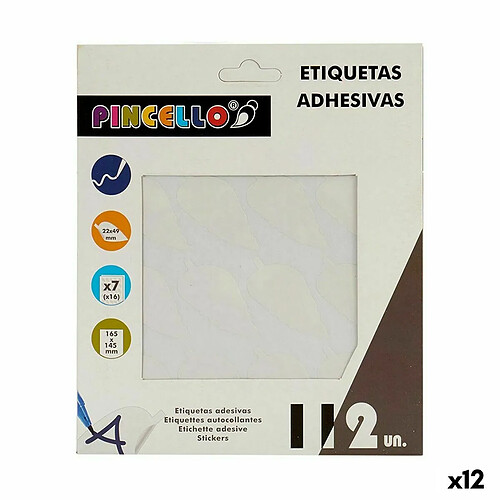 Pincello Étiquettes adhésives Blanc 22 x 49 mm Volets (12 Unités)