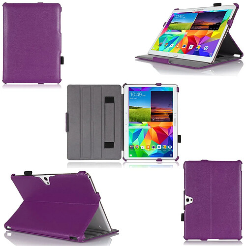 Xeptio Samsung Galaxy Tab S 10.5 pouces : Housse protection Ultra Slim Style Cuir violette - Etui coque