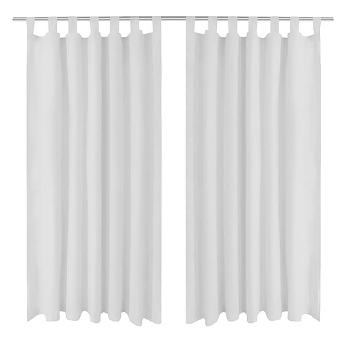 vidaXL 2 pcs Rideau à Passant Micro Satin Blanc 140 x 225 cm