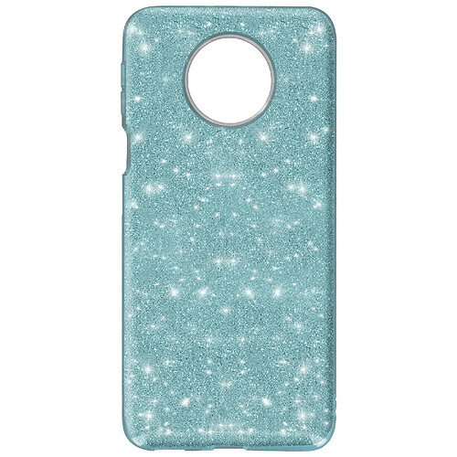 Avizar Coque Xiaomi Redmi Note 9T 5G Paillette Amovible Silicone Semi-rigide Bleu