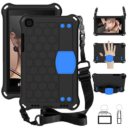 Wewoo Housse Coque Pour Galaxy Tab A8.0 T290 / T295 ?2019? Conception en nid d'abeille EVA + PC de protection plate anti-chute à quatre coins avec sangles noir + bleu