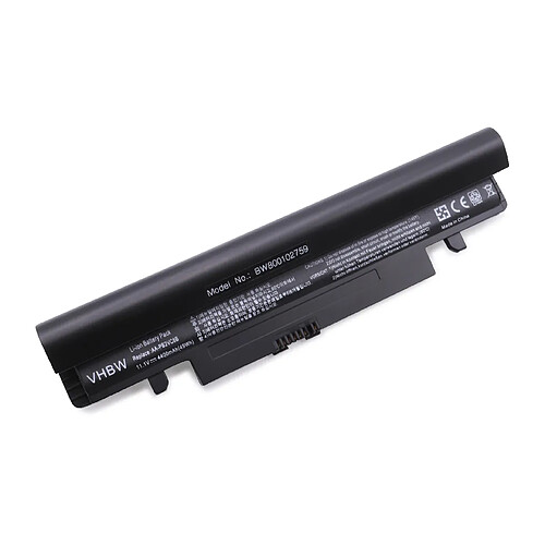 vhbw batterie compatible avec Samsung NP-N150-JA01US, NP-N150-JA02AT, NP-N150-JA02ES, NP-N150-JA02ZA laptop (4400mAh, 11.1V, Li-Ion, noir)