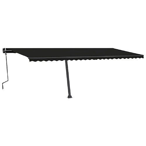 Maison Chic Auvent manuel rétractable,Store manuel de porte avec LED 600x350 cm Anthracite -GKD24065