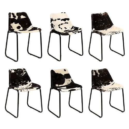 vidaXL Chaises à manger lot de 6 cuir véritable de chèvre