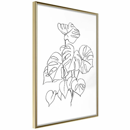 Paris Prix Affiche Murale Encadrée Bouquet of Leaves 40 x 60 cm Or