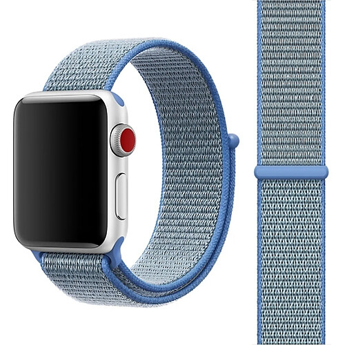 Wewoo Bracelet bleu pour Apple Watch Series 3 & 2 & 1 42mm Simple Mode en Nylon avec Magic Stick