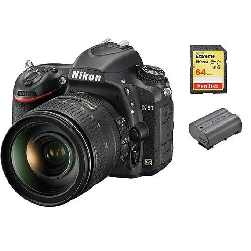 NIKON D750 KIT AF-S 24-120MM F4G ED VR + 64GB SD card + EN-EL15B Battery