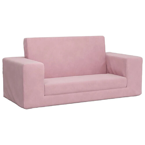 Maison Chic Canapé-lit convertible 2 places, Clic-Clac pour enfants rose peluche douce -GKD88758