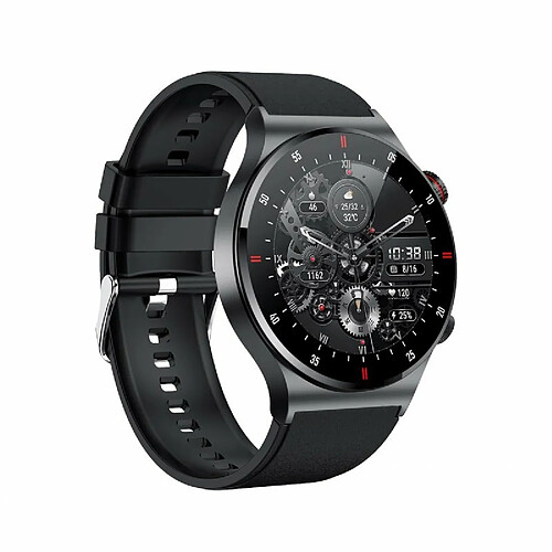 Qw33 Montre Intelligente Hommes Femmes Surveillance De La Pression Artérielle Bluetooth Smartwatch Pour Android Ios Noir