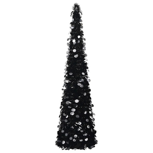 vidaXL Sapin de Noël artificiel escamotable noir 150 cm PET