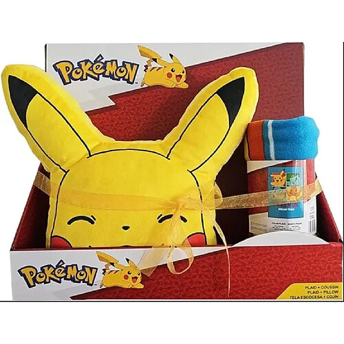 Mercier Pokemon coussin et plaid Pikachu