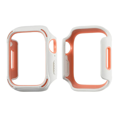 Coque en TPU double couleur, blanc/rose pour votre Apple Watch Series 7 45mm