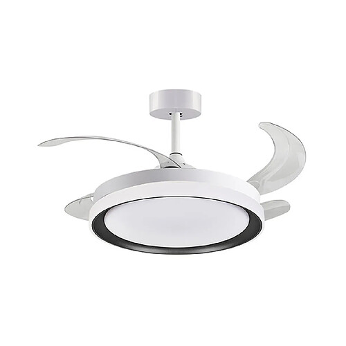 KIGALI MINI ventilateur de plafond blanc/noir 4 pales rétractables 48W LED 3000|4000|6000K H35xP91/40cm