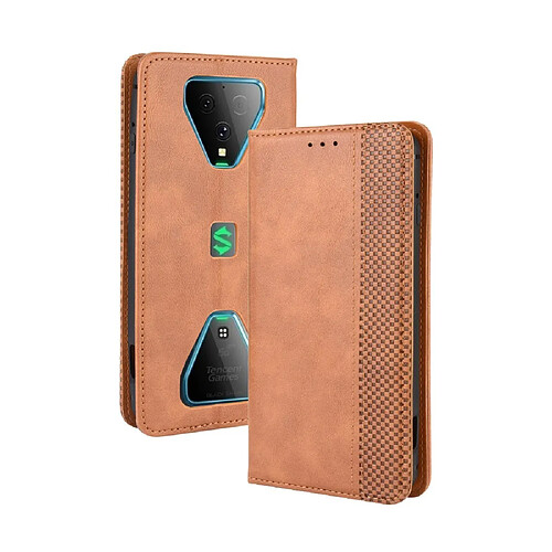 Etui en PU auto-absorbé rétro marron pour votre Xiaomi Black Shark 3