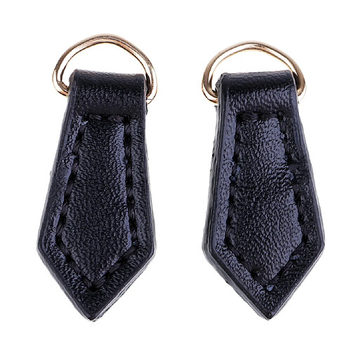 2 Pcs En Cuir Zipper Tags Fixer Tirer Remplacement DIY Portefeuille Sac À Main Sac Noir