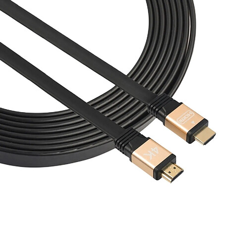 Wewoo Câble or 1.5m HDMI 2.0 4K 30AWG haute vitesse 18Gbps plaqué connecteurs HDMI mâle à HDMI plat