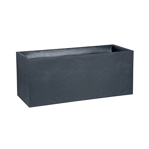 Eda Jardinière rectangulaire Volcania effet pierre 99,5 x 39,5 x 43,5 cm - Gris anthracite