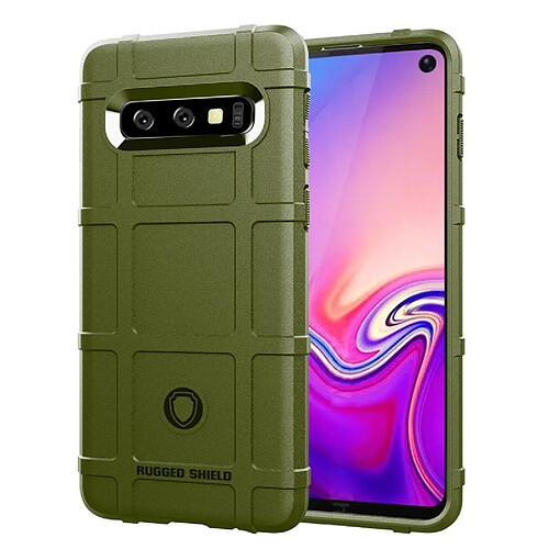 Wewoo étuis Coque Housse TPU antichoc à couverture complète pour Galaxy S10 (vert armée)