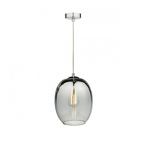 Luminaire Center Suspension Patrice Chrome poli,miroir enArgent 1 ampoule 29cm