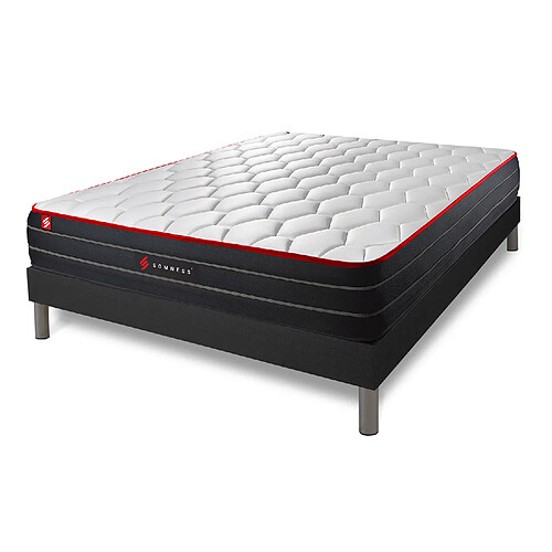 Somness Ensemble sommier + matelas BOOST ressorts ensachés et mémoire de forme 160x200