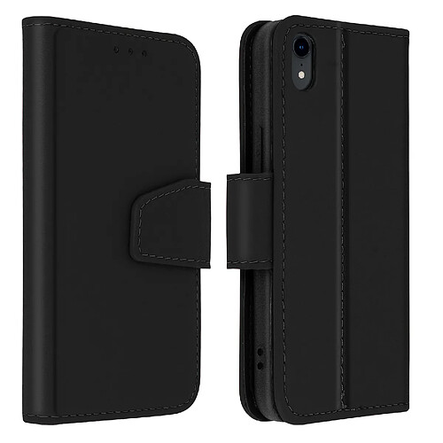 Avizar Housse Apple iPhone XR Cuir Porte-carte Fonction Support Premium noir