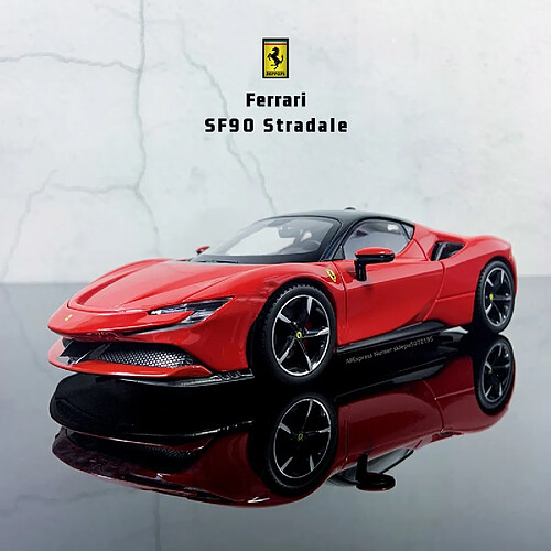 Universal 1: 24 Architecture Ferrari SF90 Modèle de voiture en alliage moulé sous pression Collection Cadeau Jouet Autorisation d'origine | Voiture jouet moulée sous pression (rouge)