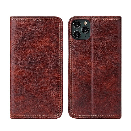 Wewoo Coque Pour iPhone 11 Pro Retro Tree Bark Texture PU Housse en cuir à rabat horizontal magnétique avec support et fentes cartes et portefeuille marron