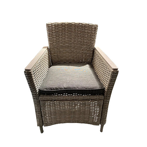 Fauteuil de Rotin Synthétique Acier Chillvert Turin 65x68,5x93,5 cm Coussin Anthracite