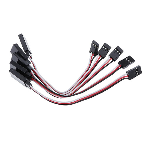 5x 26 # Fil D'extension De Bus De Servomoteur Noir, Rouge Et Blanc 100mm