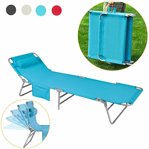 SoBuy OGS35-B Chaise Longue Bain de soleil Transat de Jardin Pliant,réglable