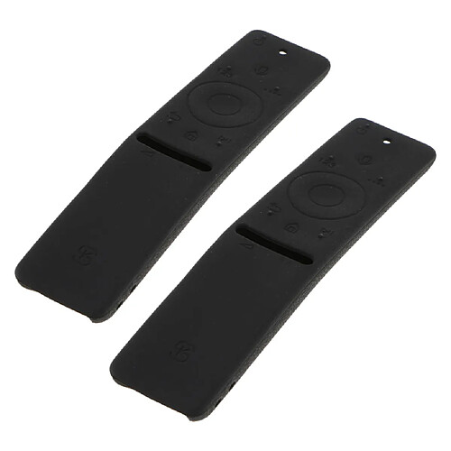 2 Pièces étui En Silicone Pour Samsung TV Version Vocale Télécommande Noir