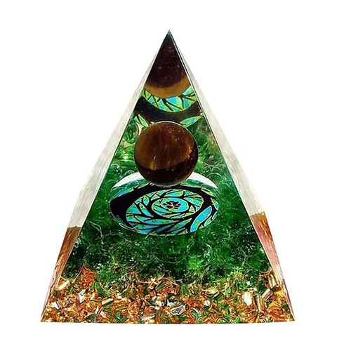 Totalcadeau Pyramide Orgonite Arbre de Vie oeil de Tigre