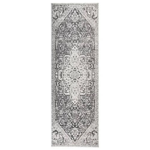 vidaXL Tapis à tissage plat d'extérieur 80x250 cm Gris clair