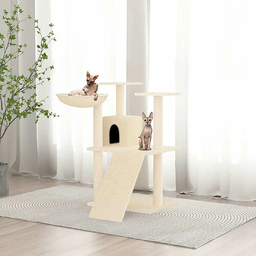 Arbre à chat avec griffoirs,niche pour chat en sisal Crème 83 cm -MN39838