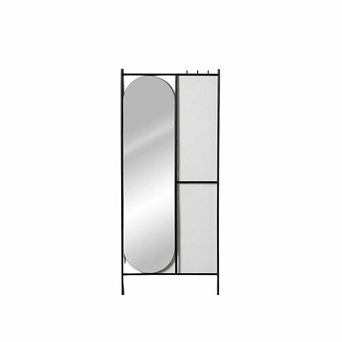 BigBuy Home porte-manteaux Noir Fer Miroir 70 x 4 x 160,5 cm