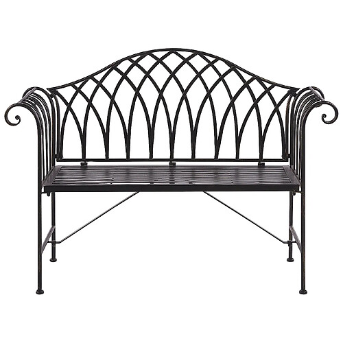 Beliani Banc de jardin MILAZZO Métal Noir