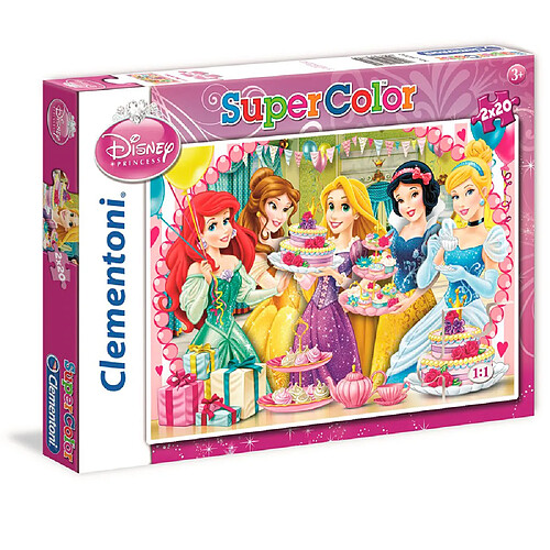 Clementoni Puzzle 2 x 20 pièces : Princesses Disney : Joyeux anniversaire !