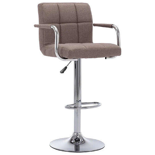 vidaXL Tabouret de bar Taupe Tissu