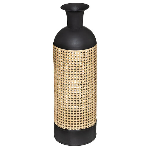 Atmosphera, Createur D'Interieur Vase en cannage Arbela - Hauteur 60,50 cm - Noir