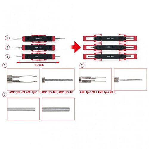 KS TOOLS Jeu d'extracteurs de cosses universel 3 pcs Kstools