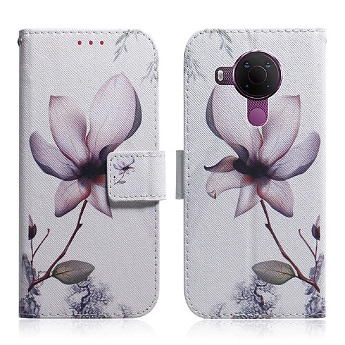 Etui en PU Impression de motifs de conception Belle fleur pour votre Nokia 5.4