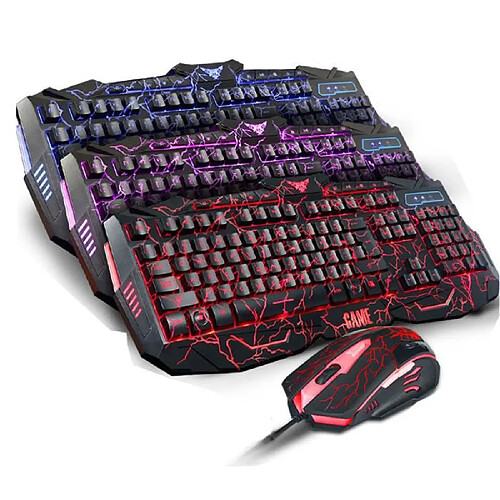 LED Gaming fil 2.4G Clavier et souris à l'ordinateur Gamer Multimédia_Q`4293