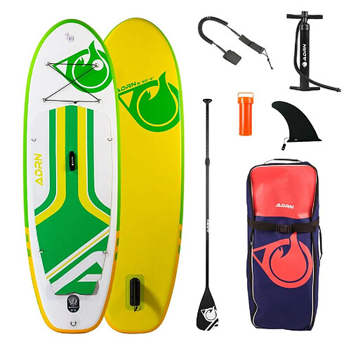 Adrenalin Paddle Gonflable FADER 8' 30'' 4'' (244x76x10cm) avec Pompe, Pagaie, Leash et Sac de Transport