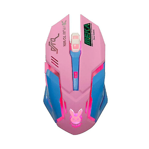 Universal USB Wireless Gaming Mouse Pink Computer Professional E-Sports souris 2400dpi coloré rétro-éclairé silencieux