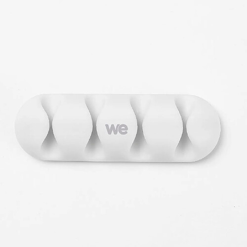 WE Organisateur de câbles pour bureau ou voiture - 4 emplacements x 2pcs - en silicone - coloris blanc