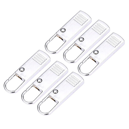 6pcs Métal Détachable étiquettes à Glissière Réparation Languettes De Traction Pour Vêtements Gris L