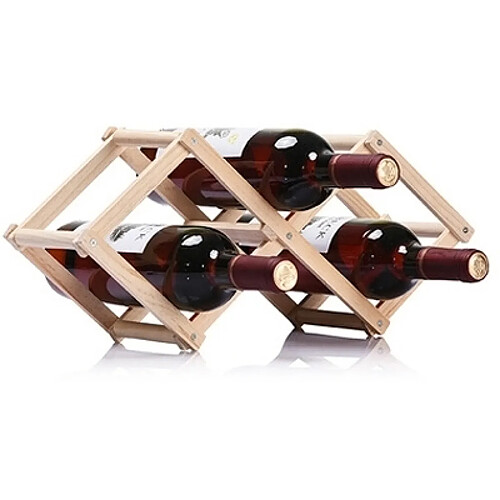 Wewoo Rangement de Cuisine Porte-bouteilles pliable en bois pour bouteilles vin