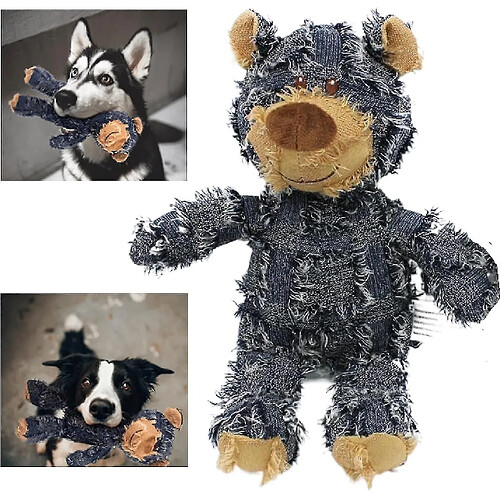 Jouet pour chien à mordiller - Jouet pour chien robuste et indestructible en forme d'ours, Jouet pour chien durable et grinçant pour les gros mordilleurs, Jouet peluche incassable pour chien.