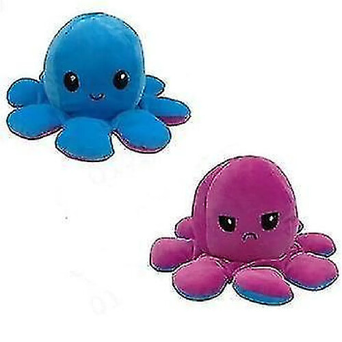 Universal Flip peluche belle poupée en peluche, jouet réversible de simulation douce (bleu / violet)